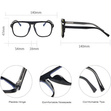 Load image into Gallery viewer, SO&amp;EI Vintage Square TR90 Spring Hinge Women Nail Glasses Frame Men Optical Eyeglasses Frame Stainless Steel Wire Arm Eyewear