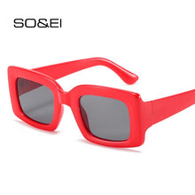 Load image into Gallery viewer, SO&amp;EI Vintage Square Women Sunglasses UV400 Men Trending Red Blue Sun Glasses Outdoor Eyewear Shades