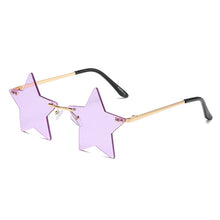 Carica l&#39;immagine nel visualizzatore di Gallery, Vintage Unique Star Shape Mirror Rimless Sunglasses Women Fashion Clear Ocean Lens Eyewear Men Trending Sun Glasses Shades