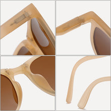 Load image into Gallery viewer, SO&amp;EI Foldable Women Round Sunglasses Shades UV400 Retro Rivets Eyewear Trending Men Driving Sun Glasses