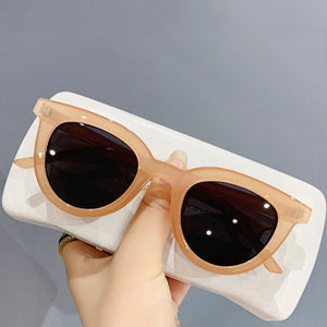 SO&amp;EI Retro Jelly Color Round Sunglasses Women Blue Pink Trending Shades UV400 Men Sun Glasses