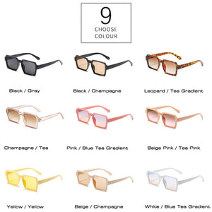 SO&amp;EI Retro Square Gradient Sunglasses Women Champagne Yellow Shades UV400 Men Trending Sun Glasses