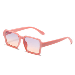 SO&amp;EI Retro Square Gradient Sunglasses Women Champagne Yellow Shades UV400 Men Trending Sun Glasses