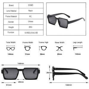 SO&amp;EI Retro Square Gradient Sunglasses Women Champagne Yellow Shades UV400 Men Trending Sun Glasses