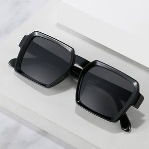 SO&amp;EI Retro Square Gradient Sunglasses Women Champagne Yellow Shades UV400 Men Trending Sun Glasses