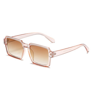 SO&amp;EI Retro Square Gradient Sunglasses Women Champagne Yellow Shades UV400 Men Trending Sun Glasses