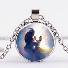 Load image into Gallery viewer, Beauty And The Beast Pendant Necklace Belle Princess and Prince Romantic Sweet Fairy Tale Movie Jewelry Little Girls Gift