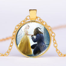 Load image into Gallery viewer, Beauty And The Beast Pendant Necklace Belle Princess and Prince Romantic Sweet Fairy Tale Movie Jewelry Little Girls Gift