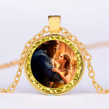 Load image into Gallery viewer, Beauty And The Beast Pendant Necklace Belle Princess and Prince Romantic Sweet Fairy Tale Movie Jewelry Little Girls Gift