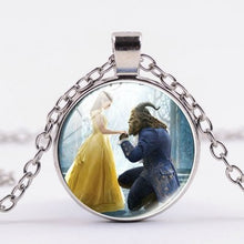 Load image into Gallery viewer, Beauty And The Beast Pendant Necklace Belle Princess and Prince Romantic Sweet Fairy Tale Movie Jewelry Little Girls Gift