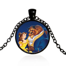 Load image into Gallery viewer, Beauty And The Beast Pendant Necklace Belle Princess and Prince Romantic Sweet Fairy Tale Movie Jewelry Little Girls Gift
