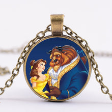 Load image into Gallery viewer, Beauty And The Beast Pendant Necklace Belle Princess and Prince Romantic Sweet Fairy Tale Movie Jewelry Little Girls Gift