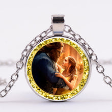 Load image into Gallery viewer, Beauty And The Beast Pendant Necklace Belle Princess and Prince Romantic Sweet Fairy Tale Movie Jewelry Little Girls Gift