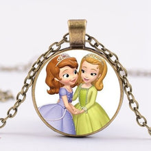 Load image into Gallery viewer, Pop Kids Baby Girls Sofia the First Necklace Purple Princess Glass Cabochon Children Pendant Necklace Cospl Prom Choker