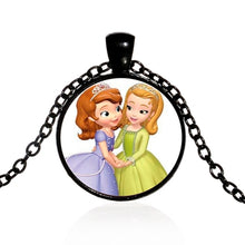 Load image into Gallery viewer, Pop Kids Baby Girls Sofia the First Necklace Purple Princess Glass Cabochon Children Pendant Necklace Cospl Prom Choker