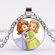Load image into Gallery viewer, Pop Kids Baby Girls Sofia the First Necklace Purple Princess Glass Cabochon Children Pendant Necklace Cospl Prom Choker