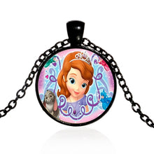 Load image into Gallery viewer, Pop Kids Baby Girls Sofia the First Necklace Purple Princess Glass Cabochon Children Pendant Necklace Cospl Prom Choker