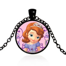 Load image into Gallery viewer, Pop Kids Baby Girls Sofia the First Necklace Purple Princess Glass Cabochon Children Pendant Necklace Cospl Prom Choker