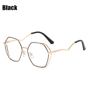 SOOLALA 2023 Irregular Alloy Eyewear Prescription Myopia Eyeglasses Frame Women Transparent Computer Anti Blue Light Glasses