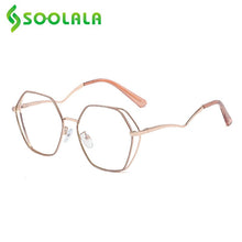 Load image into Gallery viewer, SOOLALA 2023 Irregular Alloy Eyewear Prescription Myopia Eyeglasses Frame Women Transparent Computer Anti Blue Light Glasses