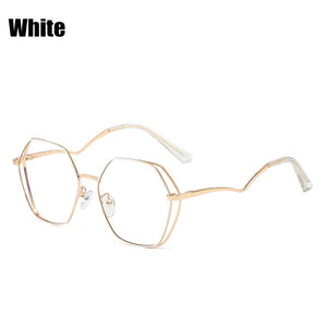 SOOLALA 2023 Irregular Alloy Eyewear Prescription Myopia Eyeglasses Frame Women Transparent Computer Anti Blue Light Glasses