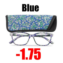 Load image into Gallery viewer, SOOLALA Floral Printed Myopia Glasses Prescription Women Computer Optical Frames -0.5 -0.75 -1.0 -1.5 -2.0 -2.5 -3.0 -3.5 -4.0