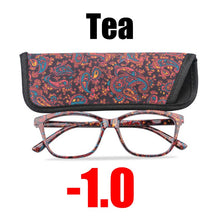 Load image into Gallery viewer, SOOLALA Floral Printed Myopia Glasses Prescription Women Computer Optical Frames -0.5 -0.75 -1.0 -1.5 -2.0 -2.5 -3.0 -3.5 -4.0