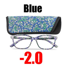Load image into Gallery viewer, SOOLALA Floral Printed Myopia Glasses Prescription Women Computer Optical Frames -0.5 -0.75 -1.0 -1.5 -2.0 -2.5 -3.0 -3.5 -4.0