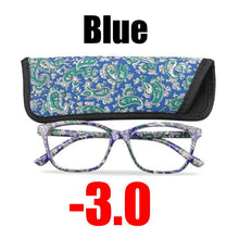 Load image into Gallery viewer, SOOLALA Floral Printed Myopia Glasses Prescription Women Computer Optical Frames -0.5 -0.75 -1.0 -1.5 -2.0 -2.5 -3.0 -3.5 -4.0