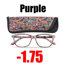 Load image into Gallery viewer, SOOLALA Floral Printed Myopia Glasses Prescription Women Computer Optical Frames -0.5 -0.75 -1.0 -1.5 -2.0 -2.5 -3.0 -3.5 -4.0
