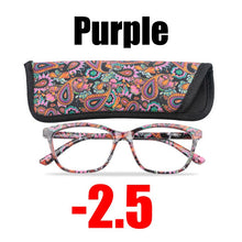 Load image into Gallery viewer, SOOLALA Floral Printed Myopia Glasses Prescription Women Computer Optical Frames -0.5 -0.75 -1.0 -1.5 -2.0 -2.5 -3.0 -3.5 -4.0