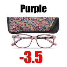 Load image into Gallery viewer, SOOLALA Floral Printed Myopia Glasses Prescription Women Computer Optical Frames -0.5 -0.75 -1.0 -1.5 -2.0 -2.5 -3.0 -3.5 -4.0