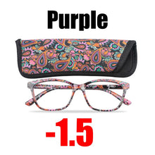 Load image into Gallery viewer, SOOLALA Floral Printed Myopia Glasses Prescription Women Computer Optical Frames -0.5 -0.75 -1.0 -1.5 -2.0 -2.5 -3.0 -3.5 -4.0