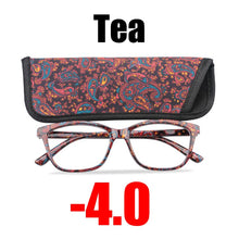 Load image into Gallery viewer, SOOLALA Floral Printed Myopia Glasses Prescription Women Computer Optical Frames -0.5 -0.75 -1.0 -1.5 -2.0 -2.5 -3.0 -3.5 -4.0