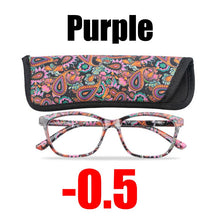 Load image into Gallery viewer, SOOLALA Floral Printed Myopia Glasses Prescription Women Computer Optical Frames -0.5 -0.75 -1.0 -1.5 -2.0 -2.5 -3.0 -3.5 -4.0