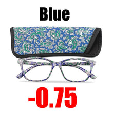Load image into Gallery viewer, SOOLALA Floral Printed Myopia Glasses Prescription Women Computer Optical Frames -0.5 -0.75 -1.0 -1.5 -2.0 -2.5 -3.0 -3.5 -4.0