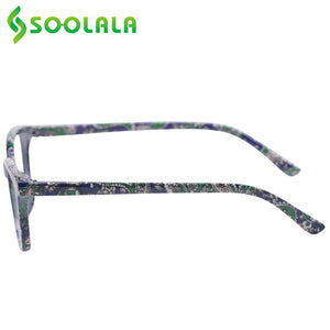SOOLALA Floral Printed Myopia Glasses Prescription Women Computer Optical Frames -0.5 -0.75 -1.0 -1.5 -2.0 -2.5 -3.0 -3.5 -4.0