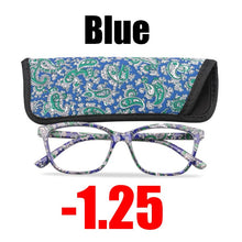 Load image into Gallery viewer, SOOLALA Floral Printed Myopia Glasses Prescription Women Computer Optical Frames -0.5 -0.75 -1.0 -1.5 -2.0 -2.5 -3.0 -3.5 -4.0