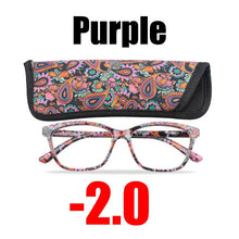 Load image into Gallery viewer, SOOLALA Floral Printed Myopia Glasses Prescription Women Computer Optical Frames -0.5 -0.75 -1.0 -1.5 -2.0 -2.5 -3.0 -3.5 -4.0