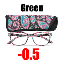 Load image into Gallery viewer, SOOLALA Floral Printed Myopia Glasses Prescription Women Computer Optical Frames -0.5 -0.75 -1.0 -1.5 -2.0 -2.5 -3.0 -3.5 -4.0