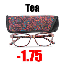 Load image into Gallery viewer, SOOLALA Floral Printed Myopia Glasses Prescription Women Computer Optical Frames -0.5 -0.75 -1.0 -1.5 -2.0 -2.5 -3.0 -3.5 -4.0