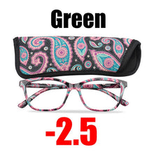Load image into Gallery viewer, SOOLALA Floral Printed Myopia Glasses Prescription Women Computer Optical Frames -0.5 -0.75 -1.0 -1.5 -2.0 -2.5 -3.0 -3.5 -4.0