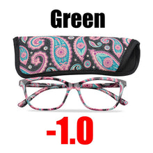 Load image into Gallery viewer, SOOLALA Floral Printed Myopia Glasses Prescription Women Computer Optical Frames -0.5 -0.75 -1.0 -1.5 -2.0 -2.5 -3.0 -3.5 -4.0