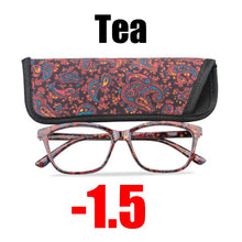 Load image into Gallery viewer, SOOLALA Floral Printed Myopia Glasses Prescription Women Computer Optical Frames -0.5 -0.75 -1.0 -1.5 -2.0 -2.5 -3.0 -3.5 -4.0