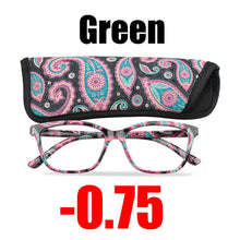 Load image into Gallery viewer, SOOLALA Floral Printed Myopia Glasses Prescription Women Computer Optical Frames -0.5 -0.75 -1.0 -1.5 -2.0 -2.5 -3.0 -3.5 -4.0