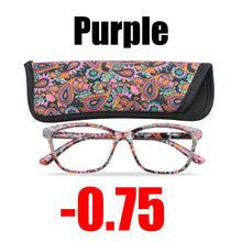 Load image into Gallery viewer, SOOLALA Floral Printed Myopia Glasses Prescription Women Computer Optical Frames -0.5 -0.75 -1.0 -1.5 -2.0 -2.5 -3.0 -3.5 -4.0