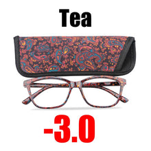 Load image into Gallery viewer, SOOLALA Floral Printed Myopia Glasses Prescription Women Computer Optical Frames -0.5 -0.75 -1.0 -1.5 -2.0 -2.5 -3.0 -3.5 -4.0