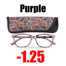 Load image into Gallery viewer, SOOLALA Floral Printed Myopia Glasses Prescription Women Computer Optical Frames -0.5 -0.75 -1.0 -1.5 -2.0 -2.5 -3.0 -3.5 -4.0