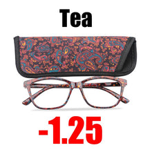 Load image into Gallery viewer, SOOLALA Floral Printed Myopia Glasses Prescription Women Computer Optical Frames -0.5 -0.75 -1.0 -1.5 -2.0 -2.5 -3.0 -3.5 -4.0