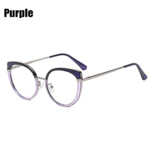 Load image into Gallery viewer, SOOLALA Optic Glasses Frame Woman Sping Hinged Cat Eye Anti Blue Light Glasses Prescription Transparent Computer Eyewear